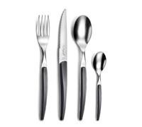 LOU LAGUIOLE - Ménagère 24 couverts de table pour 6 personnes - Montana - Acier inoxydable 18/0, Finition Brillante - Noir