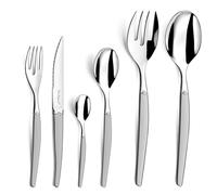 LOU LAGUIOLE - Ménagère 50 couverts de table pour 12 personnes - Jet - Acier inoxydable 18/0, Finition Sablée