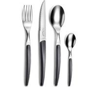 LOU LAGUIOLE - Ménagère 24 couverts de table pour 6 personnes - Montana - Acier inoxydable 18/0, Finition Brillante - Noir