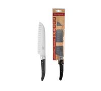Lou Laguiole Pro Couteau Santoku Acier 5Cr15MoV, Lame 18 cm, Noir