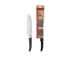 Lou Laguiole Pro Couteau Santoku Acier 5Cr15MoV, Lame 18 cm, Noir | Couteau Santoku, Acier inoxydable 5Cr15MoV, Finition Brillante, Lame 18 cm