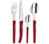Lou Laguiole Coffret 24 couverts Rising Sun – Acier inoxydable 18/0, finition standard Rouge