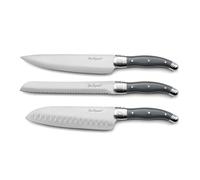 Lou Laguiole - Set de 3 couteaux de cuisine - Tradition XL - Acier inoxydable 18/0, Finition Brillante - Gris