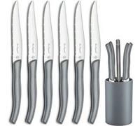 Lou Laguiole Sky - Bloc 6 couteaux steak Gris