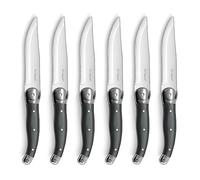 Lou Laguiole – Set de 6 couteaux à steak Tradition XL – Acier inox 18/0, finition brillante, gris