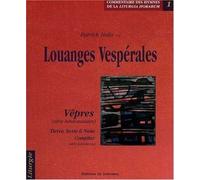 Louanges vesperales - Patrick Hala - Solesmes Eds - broché - Essai