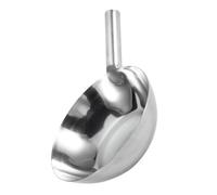 Louche à eau plate en acier inoxydable argent à manche court | Grande capacité, bec verseur et fond plat, usage simple pour liquides, cuisine et jardin