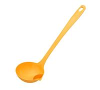Louche à huile multifonctionnelle à long manche, filtre à graisse, écumoire, pour la cuisine, en polypropylène (PP), jaune, 9,3 x 30,5 cm