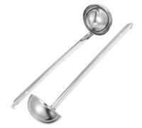 Louche à Punch 300ml Manche Crochet Long, 2 Pièces | Cocktails et Ragoûts, Finition Argentée, Rangement Suspendu, Lot de Louche pour Service