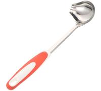 Louche à Sauce Bec Verseur Antidérapant, Acier Inoxydable | Poignée Ergonomique, Surface Polie Lisse, Manche Long avec Trou, Orange Cuisine Maison