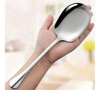 Louche à servir durable, tête carrée en acier inoxydable de grande taille, louche à soupe, bouillie, riz pour les plats sucrés et salés Grande taille-2 pièces,Petite taille-1pc,Extra Large - 2 piècesA