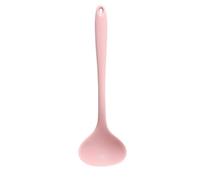 Louche à soupe cuillère de service en Silicone, poignée confortable, ustensiles de cuisine résistants à la chaleur pour le dîner à la maison (Rose)