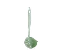 Louche à Soupe De Cuisine 2 En 1 à Long Manche, Filtre Rond Anti-brûlure, Passoire Cuillère écumoire, Cuillère D'égouttage Pour la Cuisine à Domicile, Restaurant(vert)