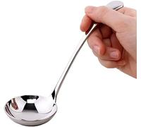 Louche à soupe en acier inoxydable- Cuillère de service pour sauces et soupes - Petite louche en acier inoxydable pour bouillon, sauces et service (Silver Small)