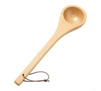Louche de sauna en bois de cèdre de 38 cm de long manche pour hammam - Cuillère résistante à la chaleur avec cordon de suspension - Accessoire de bain finlandais traditionnel