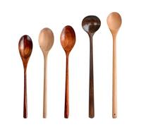Louche en bois pour la cuisine - Cuillère mélangeuse en bois avec long manche - Cuillère de service à miel résistante à la chaleur pour sauces, salades et remuer