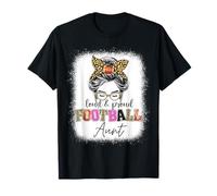 Loud and Proud Football Tante Chignon désordonné Léopard Girls T-Shirt