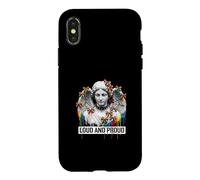 Loud and Proud Rainbow and Angel LGBTQ Pride Coque pour iPhone X/XS