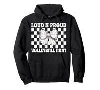 Loud-n-Proud Volleyball Aunt Volleyball Auntie Coquette Bow Sweat à Capuche