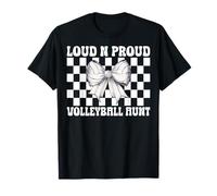 Loud-n-Proud Volleyball Aunt Volleyball Auntie Coquette Bow T-Shirt