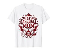 Loud Proud Baseball Mom Cheer Squad Gants de Chauve-Souris Graphiques T-Shirt