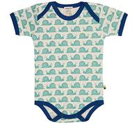 loud + proud Body à Manches Courtes avec Escargot imprimé, certifié Gots T-Shirt, Oregano, 74/80 cm Mixte bébé