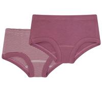 Loud + Proud Doppelpack, Feinripp aus Bio Baumwolle und Gots Zertifiziert Culotte, Raisin, 86-92 Fille