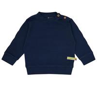 loud + proud Sweatshirt jacquard uni pour enfant, en coton bio, certifié GOTS, Bleu outremer, 86-92
