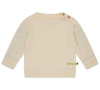 loud + proud Sweatshirt jacquard uni pour enfant, en coton bio, certifié GOTS, vanille, 122-128