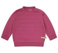 loud + proud Sweatshirt jacquard uni pour fille, en coton bio, certifié GOTS, rot, 86-92