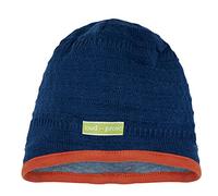 loud + proud Tricot certifié Gots Bonnet, Bleu Outremer, 45-48 Mixte Enfant