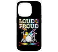 Loud Proud Une Batterie Arc-en-Ciel pour Batteurs Gay LGBT Coque pour iPhone 14 Pro