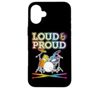 Loud Proud Une Batterie Arc-en-Ciel pour Batteurs Gay LGBT Coque pour iPhone 16 Plus