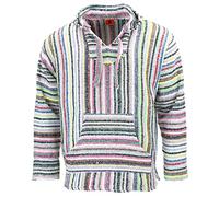 LOUDelephant Sweat à capuche mexicain recyclé Baja Jerga taille réelle M-4XL, Bonbon rayé, 4X-Large