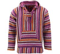LOUDelephant Sweat à capuche mexicain recyclé Baja Jerga taille réelle M-4XL, Rose mix, XXL