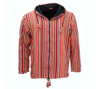 LOUDelephant Sweat à capuche unisexe Gheri en coton doux à finition brossée - Veste zippée doublée polaire - Sweat à capuche Boho Hippie Festival avec poches kangourou - Style ethnique fait main