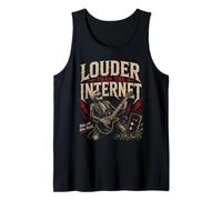 Louder Than Internet Guitare Squelette rétro Rock Débardeur
