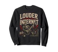 Louder Than Internet Guitare Squelette rétro Rock Sweatshirt