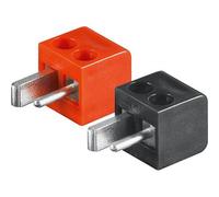 Loudspeaker plug - red/black screw connection, packed in pairs
