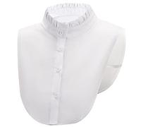 LoudSung Demi-chemise détachable faux col faux col haut design élégant pour femmes filles, Coton blanc, 16