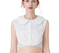 LoudSung Fake Collar Demitable Half Shirt Chemis Faux Cols Coton de Type Revers élégant pour Les Filles