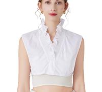 LoudSung Fake Collar détachable Half Shirt Chemis Faux Collar Cardigan Ruffle V Type de Support pour Les Filles