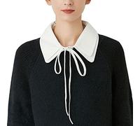 LoudSung Faux col amovible Demi-chemise à lacets pour femmes et filles, Double couche., 48