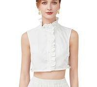 LoudSung Faux Col Amovible Demi Chemise Chemisier Faux Col Design Élégant pour Office Lady