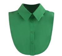 LoudSung Faux col amovible demi-chemise chemisier faux col élégant couleur pure designs simples pour femmes filles, Pointe verte, 16