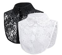 LoudSung Faux col amovible en dentelle ajourée élégante pour femmes et filles, blanc/noir, 48