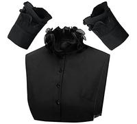 LoudSung Faux cols détachables à demi-chemise Blouse Fausses manchettes de poignet Set Élégant Design pour les filles