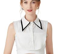 LoudSung Faux Cols détachables à Demi-Chemise Blouse Faux Collier Conception élégante pour Les Filles