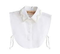 LoudSung Faux Cols détachables à Demi-Chemise Blouse Faux Collier de Broderies élégantes conceptions de Strass pour Femmes Filles