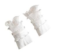 LoudSung Manchettes de Poignet Fausses Manches à Volants Floraux Dentelle superposée Manchettes détachables Fausses Manches pour Femmes Filles